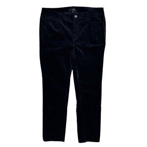 Talbots Petites Pants Heritage Black Velvet Size 12P Slacks Button